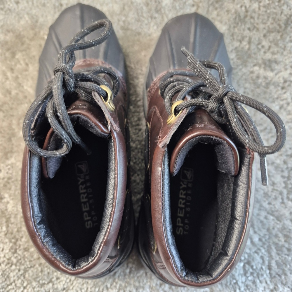 Sperry Top-Sider Mens Avenue Duck Boots Brown Black Waterproof STS12394 8M